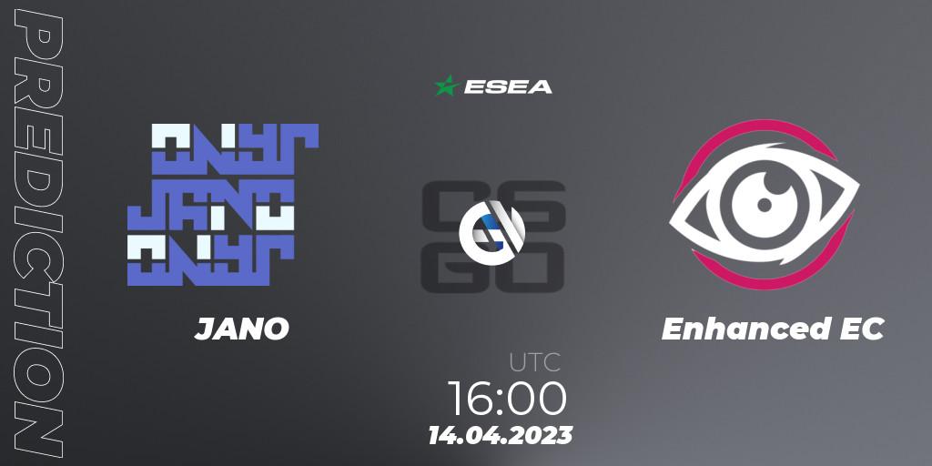Prognose für das Spiel JANO VS Enhanced EC. 26.04.2023 at 17:00. Counter-Strike (CS2) - ESEA Season 45: Advanced Division - Europe