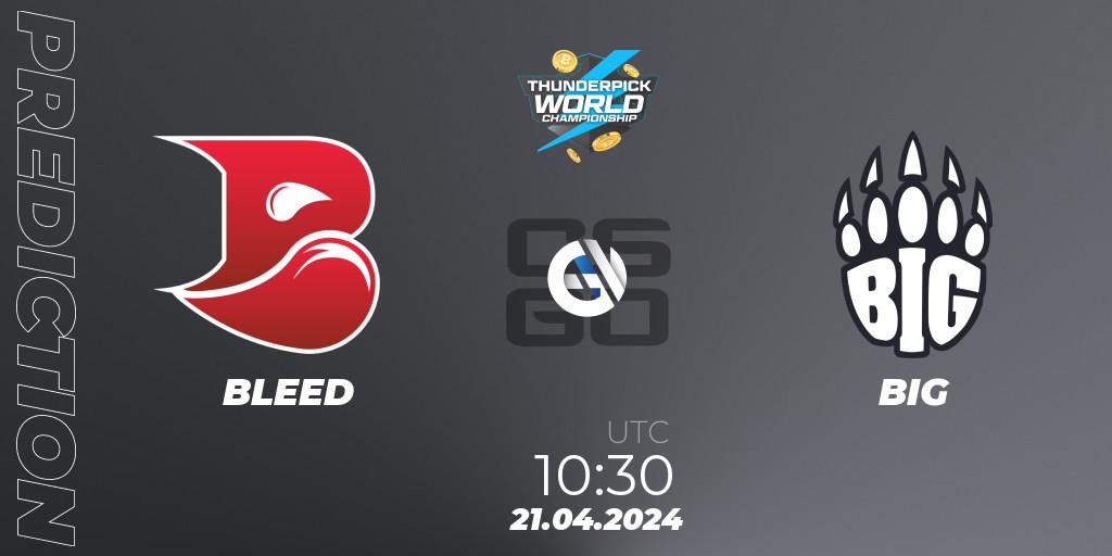 Prognose für das Spiel BLEED VS BIG. 21.04.24. CS2 (CS:GO) - Thunderpick World Championship 2024: European Series #1