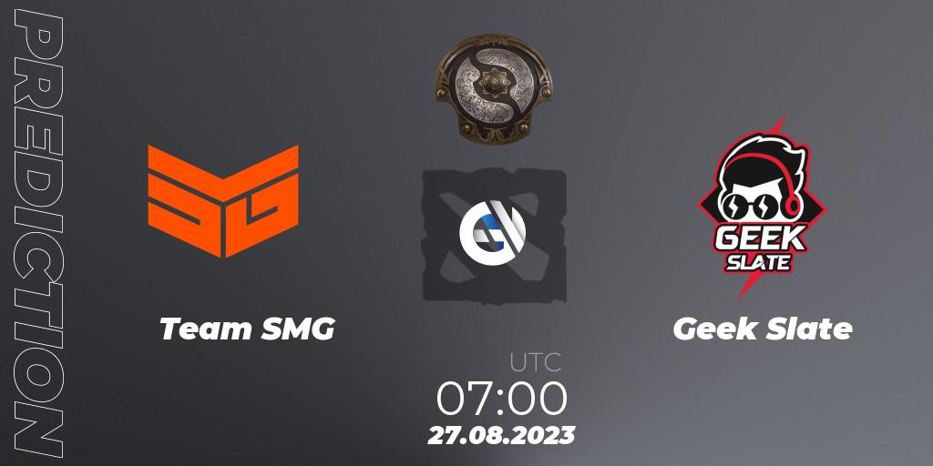 Prognose für das Spiel Team SMG VS Geek Slate. 27.08.23. Dota 2 - The International 2023 - Southeast Asia Qualifier