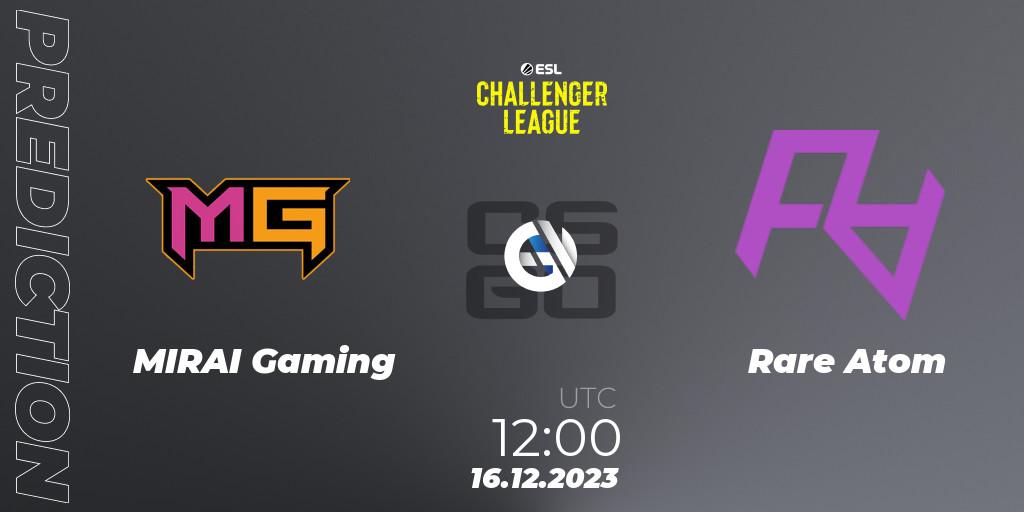 Prognose für das Spiel MIRAI Gaming VS Rare Atom. 16.12.23. CS2 (CS:GO) - ESL Challenger League Season 46 Relegation: Asia-Pacific