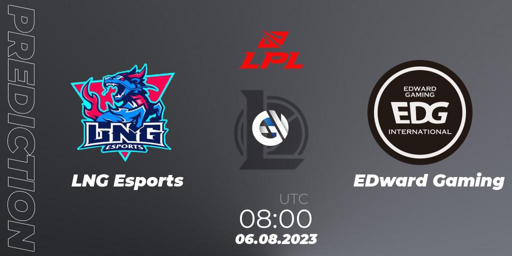 Prognose für das Spiel LNG Esports VS EDward Gaming. 06.08.23. LoL - LPL Regional Finals 2023