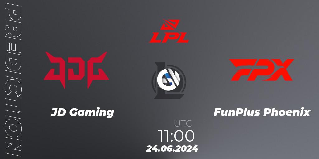 Prognose für das Spiel JD Gaming VS FunPlus Phoenix. 24.06.2024 at 11:00. LoL - LPL 2024 Summer - Group Stage