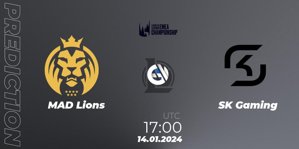 Prognose für das Spiel MAD Lions VS SK Gaming. 14.01.24. LoL - LEC Winter 2024 - Regular Season