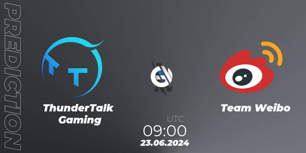 Prognose für das Spiel ThunderTalk Gaming VS Team Weibo. 23.06.2024 at 09:00. Wild Rift - Wild Rift Super League Summer 2024 - 5v5 Tournament Group Stage