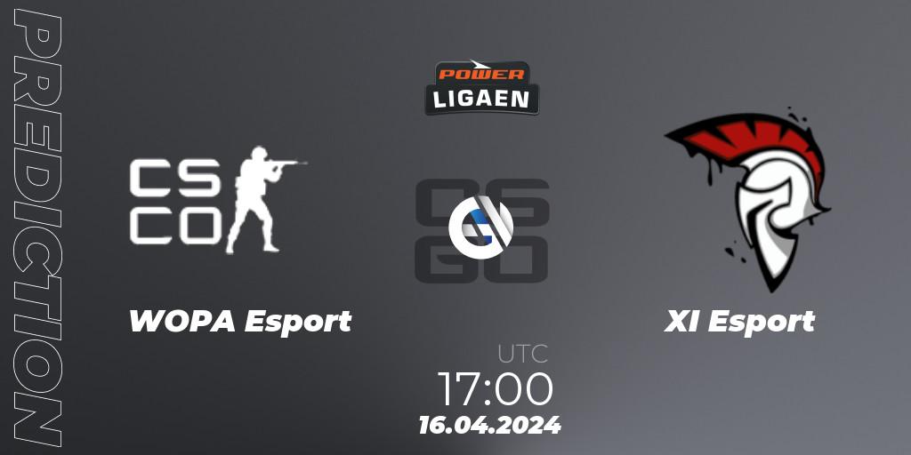 Prognose für das Spiel WOPA Esport VS XI Esport. 16.04.2024 at 17:00. Counter-Strike (CS2) - Dust2.dk Ligaen Season 26
