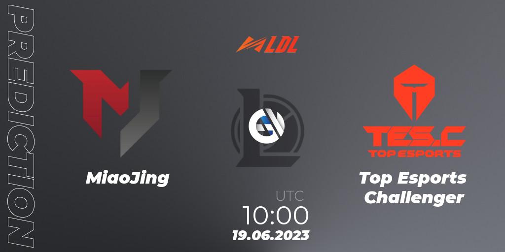 Prognose für das Spiel MiaoJing VS Top Esports Challenger. 19.06.2023 at 11:00. LoL - LDL 2023 - Regular Season - Stage 3