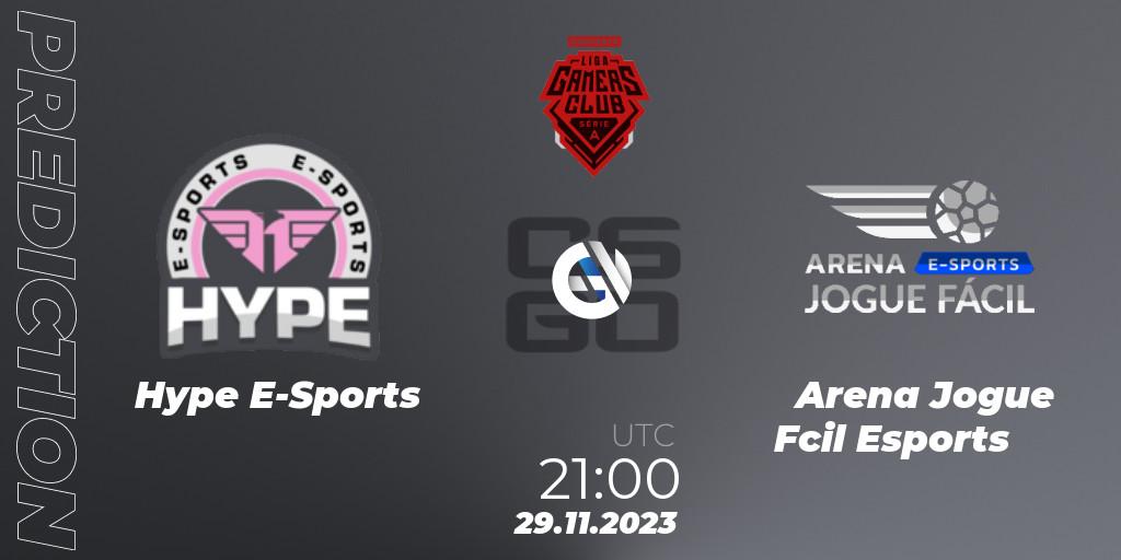 Prognose für das Spiel Hype E-Sports VS Arena Jogue Fácil Esports. 29.11.23. CS2 (CS:GO) - Gamers Club Liga Série A: Esquenta