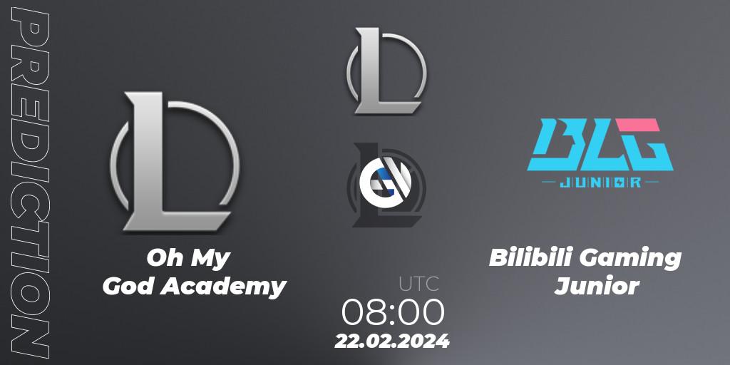 Prognose für das Spiel Oh My God Academy VS Bilibili Gaming Junior. 22.02.24. LoL - LDL 2024 - Stage 1