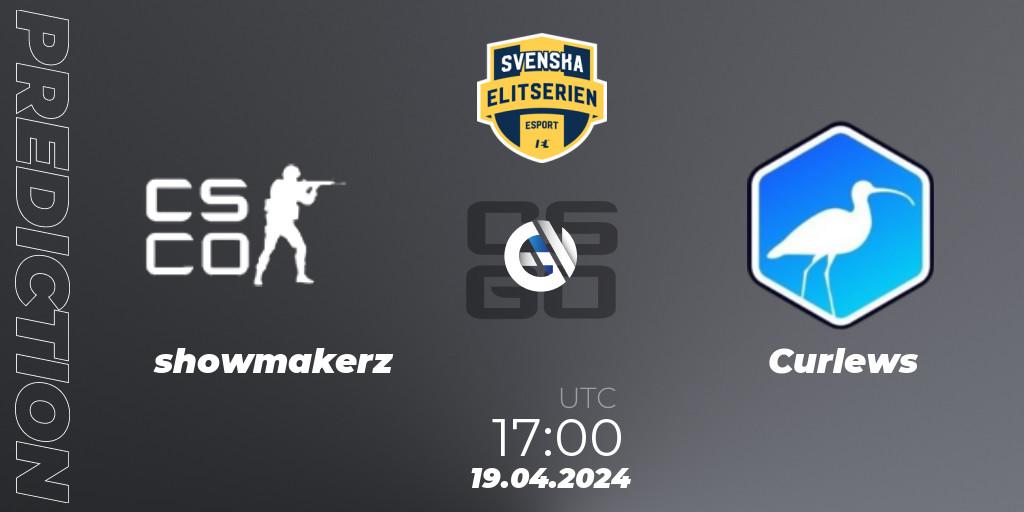 Prognose für das Spiel showmakerz VS Curlews. 19.04.2024 at 17:10. Counter-Strike (CS2) - Svenska Elitserien Spring 2024