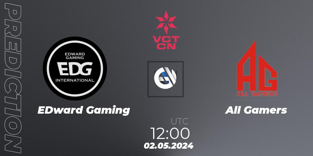 Prognose für das Spiel EDward Gaming VS All Gamers. 02.05.24. VALORANT - VALORANT Champions Tour China 2024: Stage 1 - Group Stage