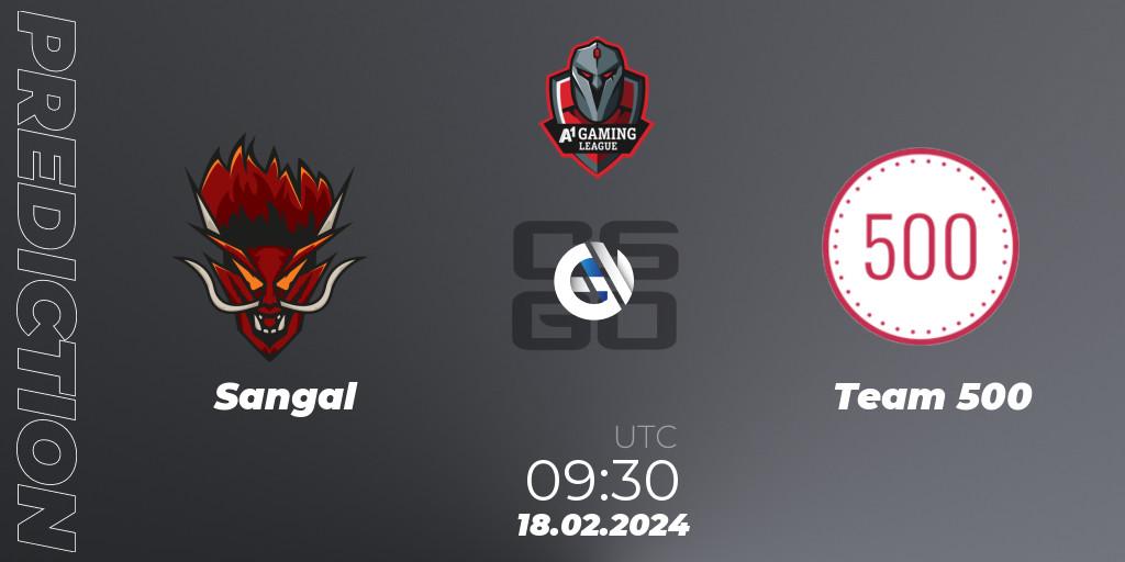 Prognose für das Spiel Sangal VS Team 500. 18.02.2024 at 09:30. Counter-Strike (CS2) - A1 Gaming League Season 8