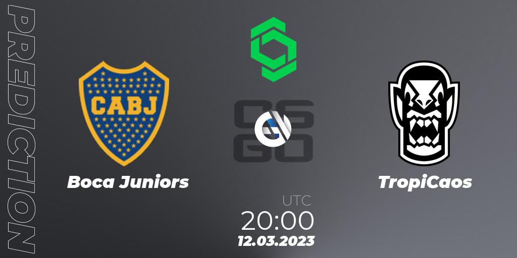 Prognose für das Spiel Boca Juniors VS TropiCaos. 12.03.2023 at 20:00. Counter-Strike (CS2) - CCT South America Series #5