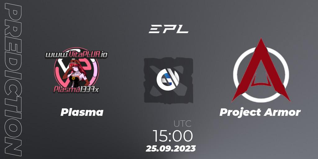 Prognose für das Spiel Plasma VS Project Armor. 25.09.23. Dota 2 - European Pro League Season 12