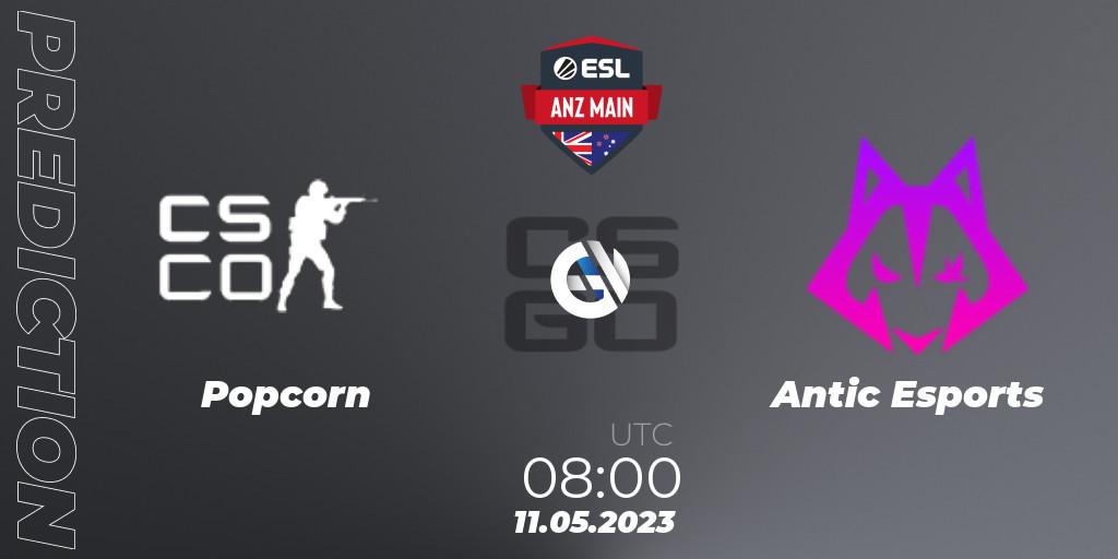 Prognose für das Spiel Popcorn VS Antic Esports. 11.05.2023 at 08:00. Counter-Strike (CS2) - ESL ANZ Main Season 16