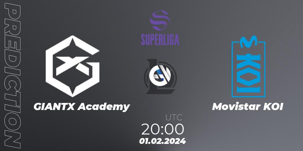 Prognose für das Spiel GIANTX Academy VS Movistar KOI. 01.02.2024 at 20:00. LoL - Superliga Spring 2024 - Group Stage