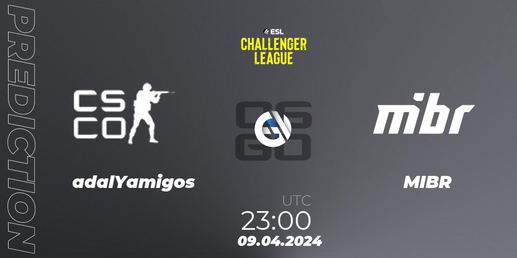 Prognose für das Spiel adalYamigos VS MIBR. 09.04.24. CS2 (CS:GO) - ESL Challenger League Season 47: South America