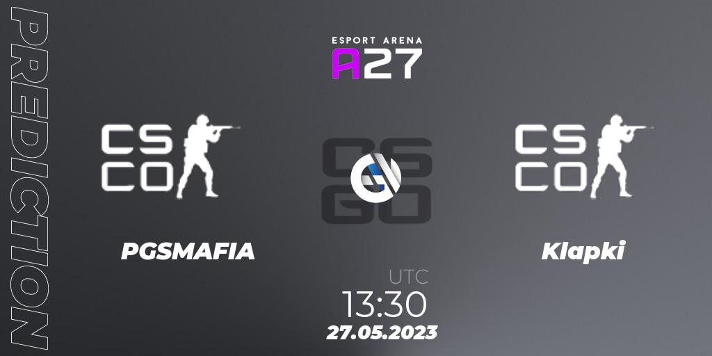 Prognose für das Spiel PGSMAFIA VS Klapki. 27.05.2023 at 13:45. Counter-Strike (CS2) - Arena27: Wrocław Open Cup
