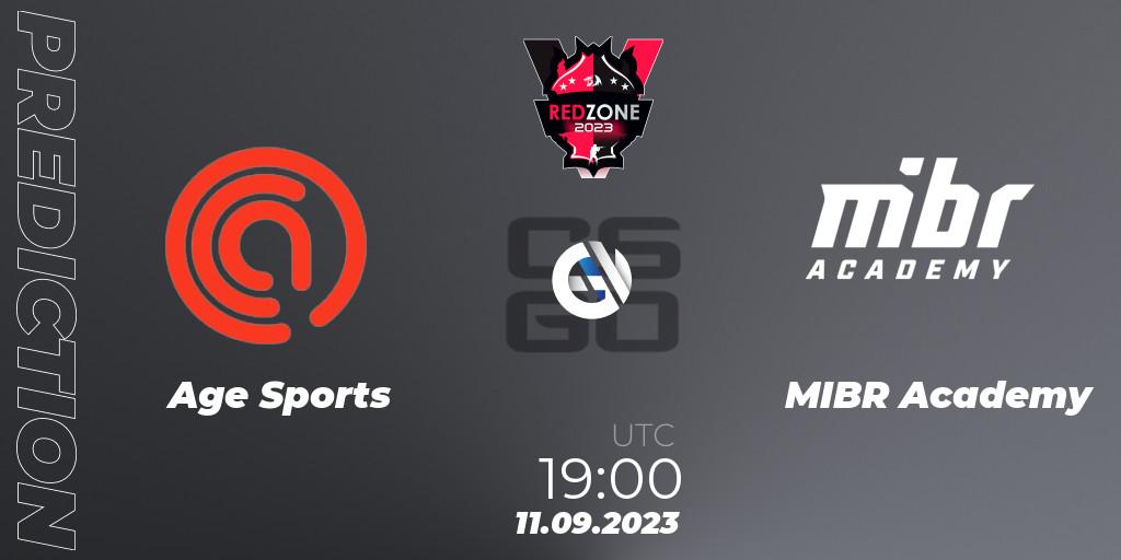Prognose für das Spiel Age Sports VS MIBR Academy. 11.09.2023 at 19:00. Counter-Strike (CS2) - RedZone PRO League 2023 Season 6