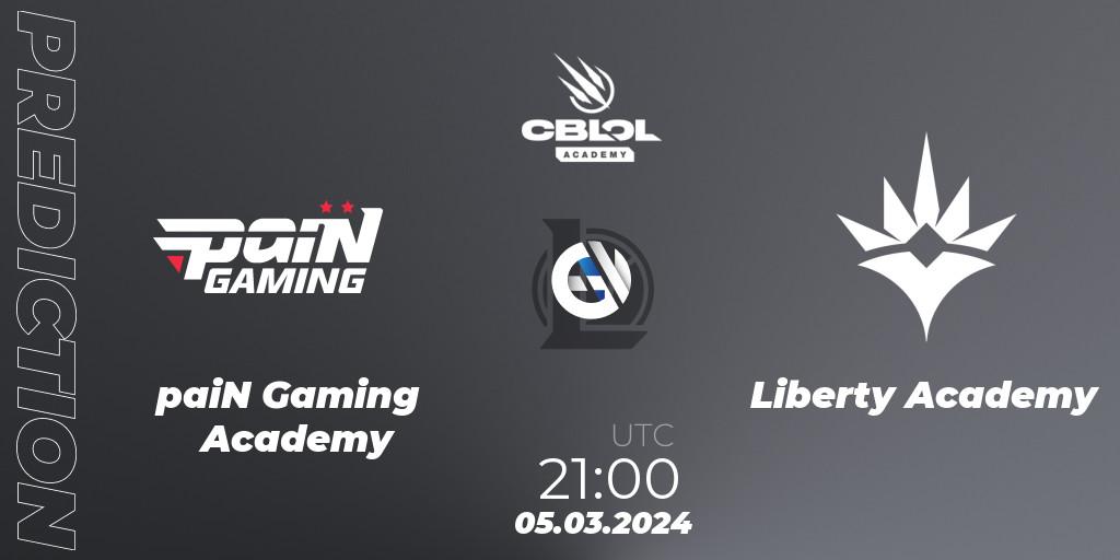 Prognose für das Spiel paiN Gaming Academy VS Liberty Academy. 05.03.24. LoL - CBLOL Academy Split 1 2024