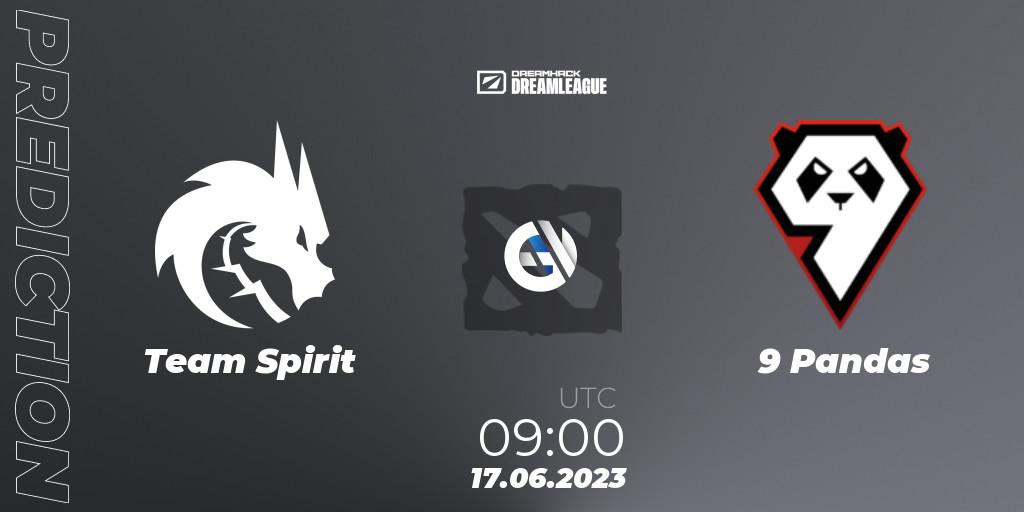 Prognose für das Spiel Team Spirit VS 9 Pandas. 17.06.2023 at 08:57. Dota 2 - DreamLeague Season 20 - Group Stage 2