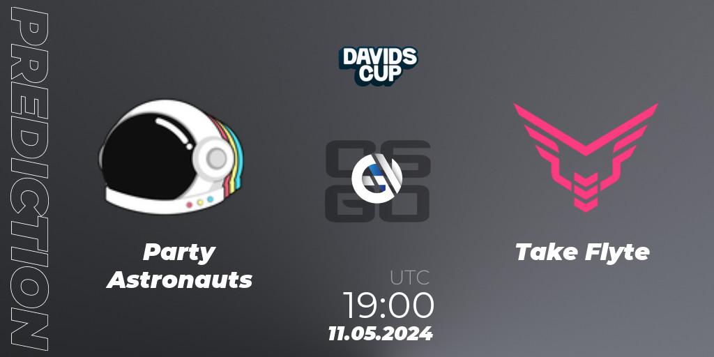 Prognose für das Spiel Party Astronauts VS Take Flyte. 11.05.2024 at 19:00. Counter-Strike (CS2) - David's Cup 2024