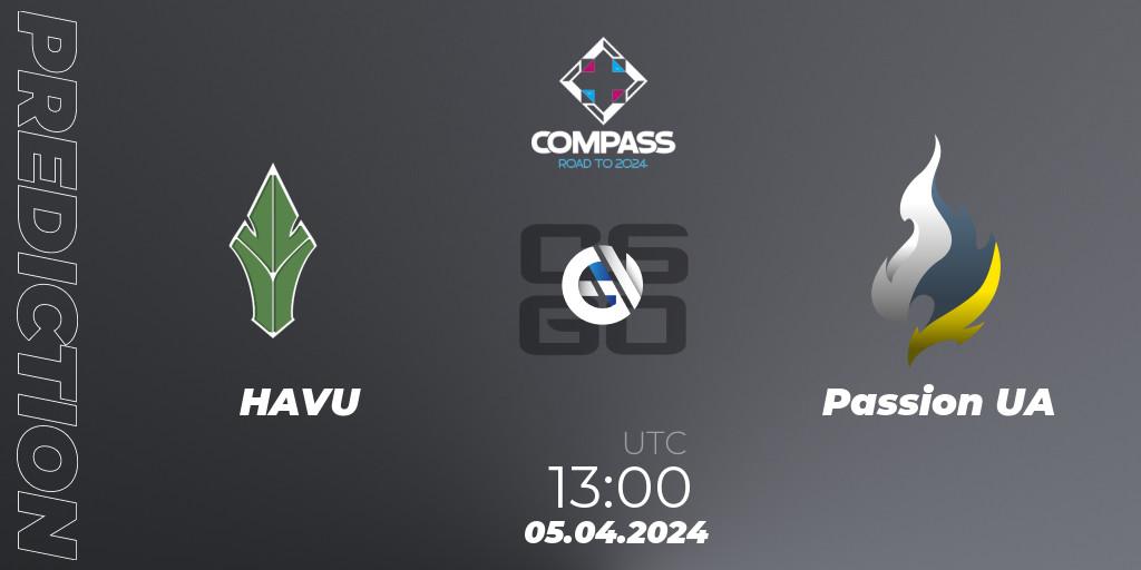 Prognose für das Spiel HAVU VS Passion UA. 04.04.24. CS2 (CS:GO) - YaLLa Compass Spring 2024