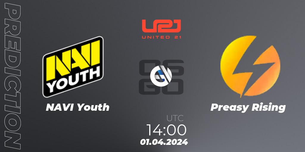 Prognose für das Spiel NAVI Youth VS Preasy Rising. 01.04.24. CS2 (CS:GO) - United21 Season 12: Division 2