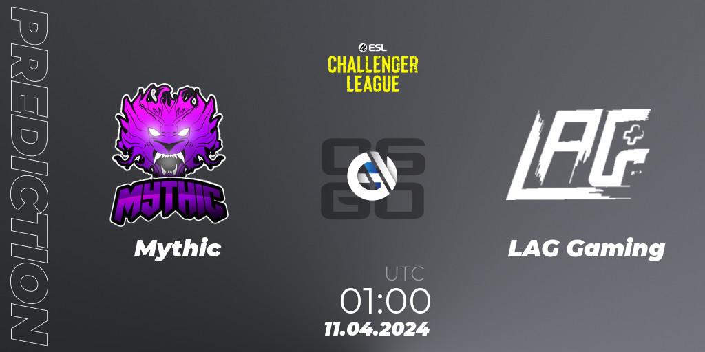 Prognose für das Spiel Mythic VS LAG Gaming. 11.04.24. CS2 (CS:GO) - ESL Challenger League Season 47: North America