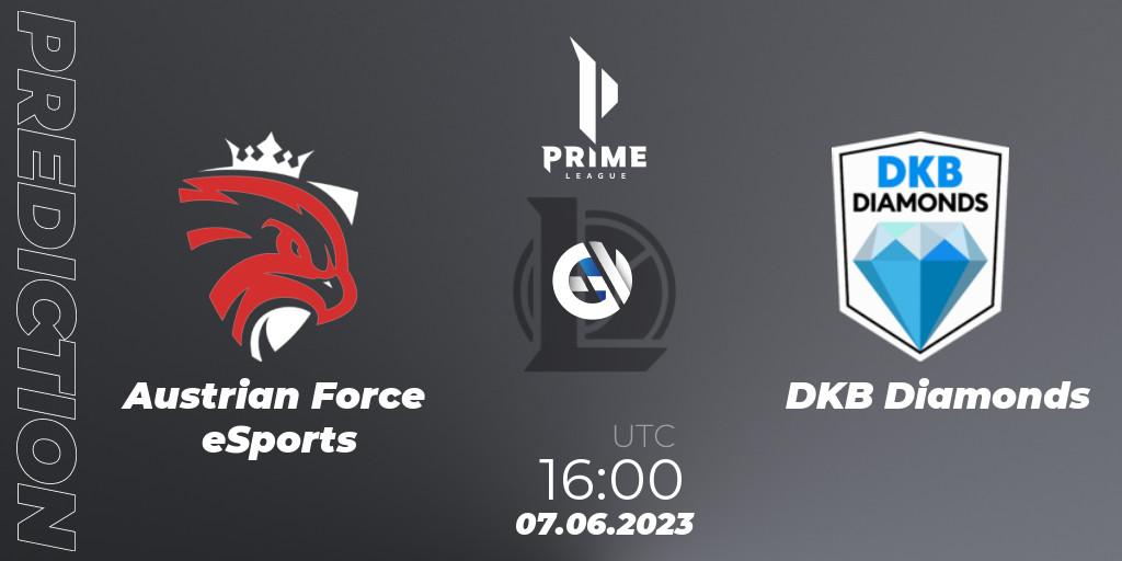 Prognose für das Spiel Austrian Force eSports VS DKB Diamonds. 07.06.23. LoL - Prime League 2nd Division Summer 2023