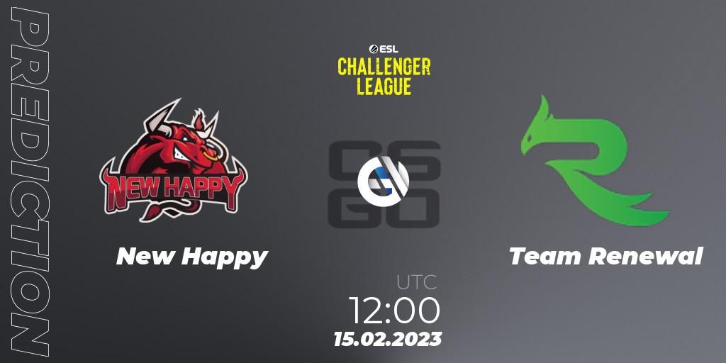Prognose für das Spiel NewHappy VS Team Renewal. 25.02.23. CS2 (CS:GO) - ESL Challenger League Season 44: Asia-Pacific