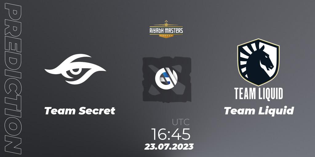 Prognose für das Spiel Team Secret VS Team Liquid. 23.07.23. Dota 2 - Riyadh Masters 2023 - Group Stage