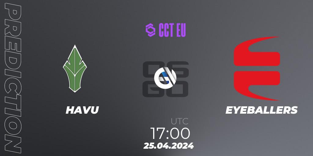Prognose für das Spiel HAVU VS EYEBALLERS. 25.04.24. CS2 (CS:GO) - CCT Season 2 Europe Series 1