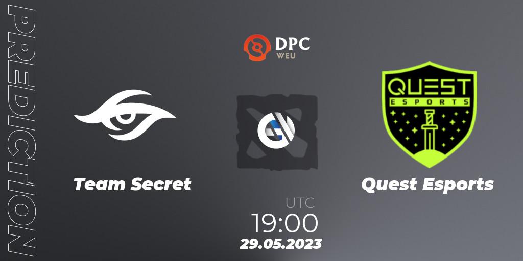 Prognose für das Spiel Team Secret VS PSG Quest. 29.05.23. Dota 2 - DPC 2023 Tour 3: WEU Division I (Upper)