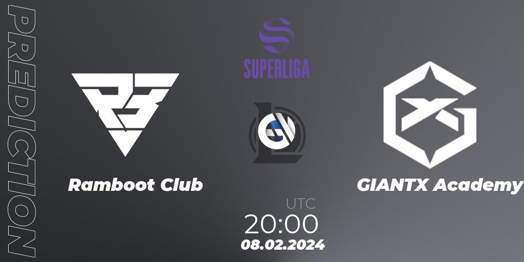 Prognose für das Spiel Ramboot Club VS GIANTX Academy. 08.02.2024 at 20:00. LoL - Superliga Spring 2024 - Group Stage