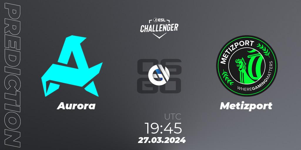 Prognose für das Spiel Aurora VS Metizport. 27.03.24. CS2 (CS:GO) - ESL Challenger #57: European Open Qualifier