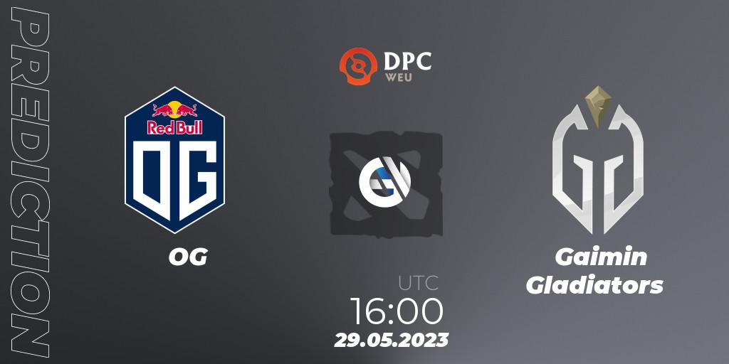 Prognose für das Spiel OG VS Gaimin Gladiators. 29.05.23. Dota 2 - DPC 2023 Tour 3: WEU Division I (Upper)