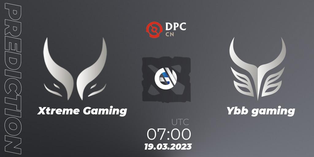 Prognose für das Spiel Xtreme Gaming VS Ybb gaming. 19.03.23. Dota 2 - DPC 2023 Tour 2: China Division I (Upper)