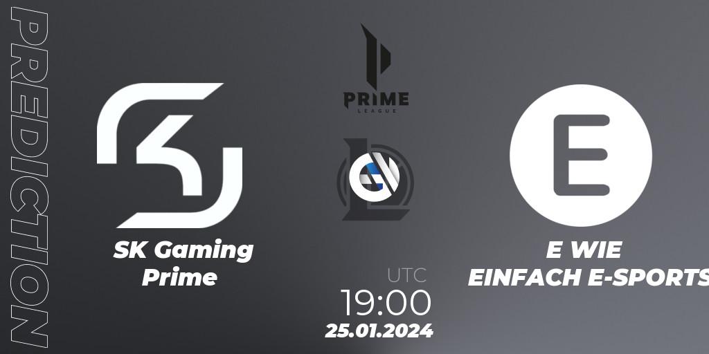 Prognose für das Spiel SK Gaming Prime VS E WIE EINFACH E-SPORTS. 25.01.24. LoL - Prime League Spring 2024 - Group Stage
