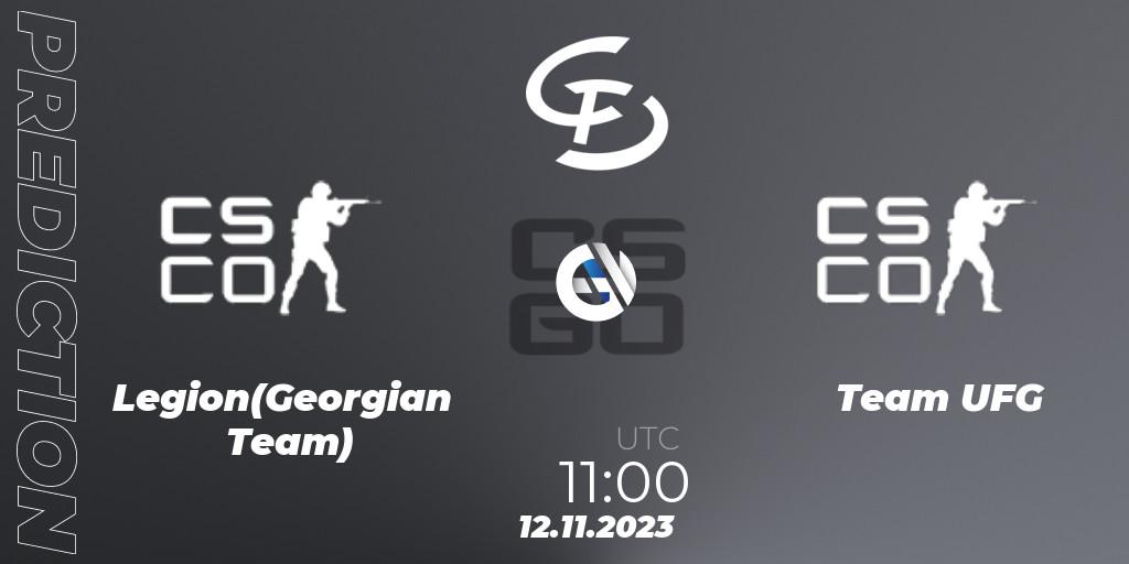 Prognose für das Spiel Legion(Georgian Team) VS Team UFG. 12.11.2023 at 11:00. Counter-Strike (CS2) - Europebet Cup 2023