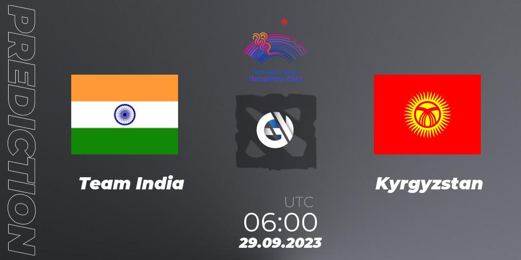 Prognose für das Spiel Team India VS Kyrgyzstan. 29.09.2023 at 06:00. Dota 2 - 2022 Asian Games