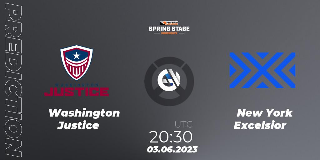 Prognose für das Spiel Washington Justice VS New York Excelsior. 03.06.23. Overwatch - OWL Stage Knockouts Spring 2023