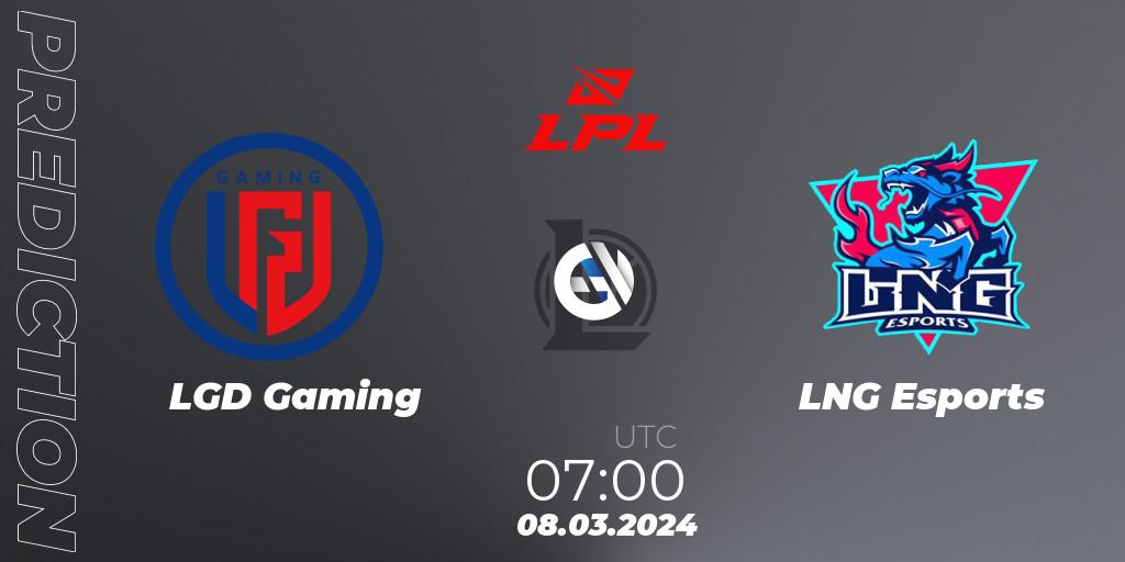 Prognose für das Spiel LGD Gaming VS LNG Esports. 08.03.24. LoL - LPL Spring 2024 - Group Stage