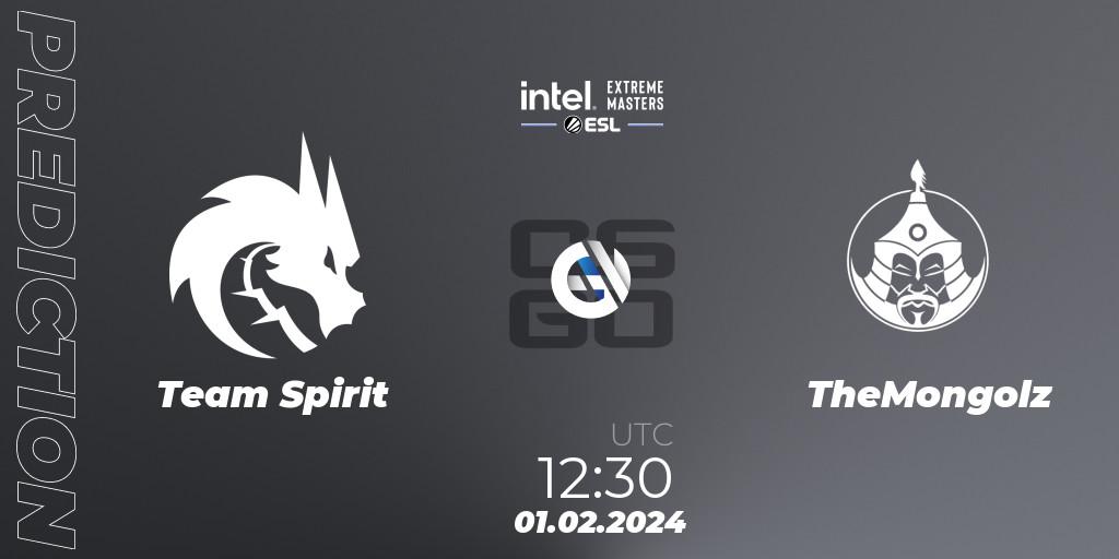 Prognose für das Spiel Team Spirit VS TheMongolz. 01.02.24. CS2 (CS:GO) - IEM Katowice 2024 Play-in