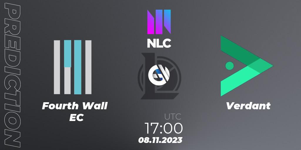 Prognose für das Spiel Fourth Wall EC VS Verdant. 08.11.2023 at 17:00. LoL - NLC Aurora Cup 2023
