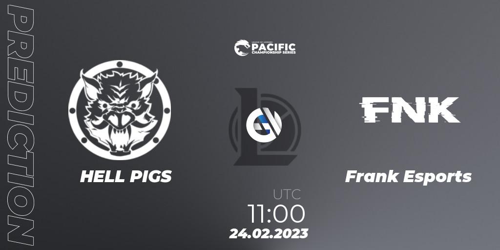 Prognose für das Spiel HELL PIGS VS Frank Esports. 24.02.2023 at 11:10. LoL - PCS Spring 2023 - Group Stage