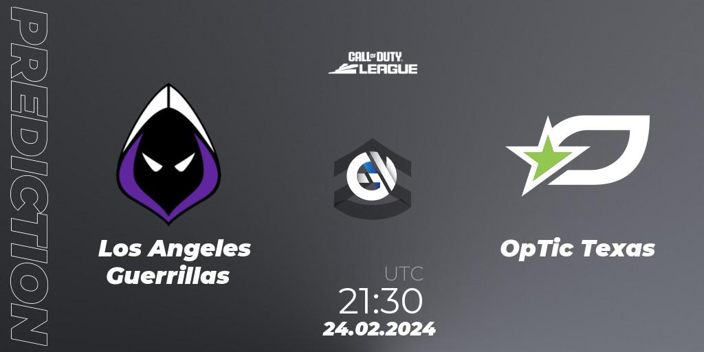 Prognose für das Spiel Los Angeles Guerrillas VS OpTic Texas. 24.02.24. Call of Duty - Call of Duty League 2024: Stage 2 Major Qualifiers