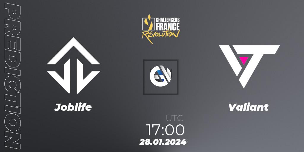 Prognose für das Spiel Joblife VS Valiant. 28.01.24. VALORANT - VALORANT Challengers 2024 France: Revolution Split 1