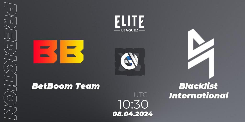 Prognose für das Spiel BetBoom Team VS Blacklist International. 08.04.24. Dota 2 - Elite League: Round-Robin Stage