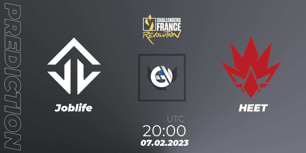 Prognose für das Spiel Joblife VS HEET. 07.02.23. VALORANT - VALORANT Challengers 2023 France: Revolution Split 1