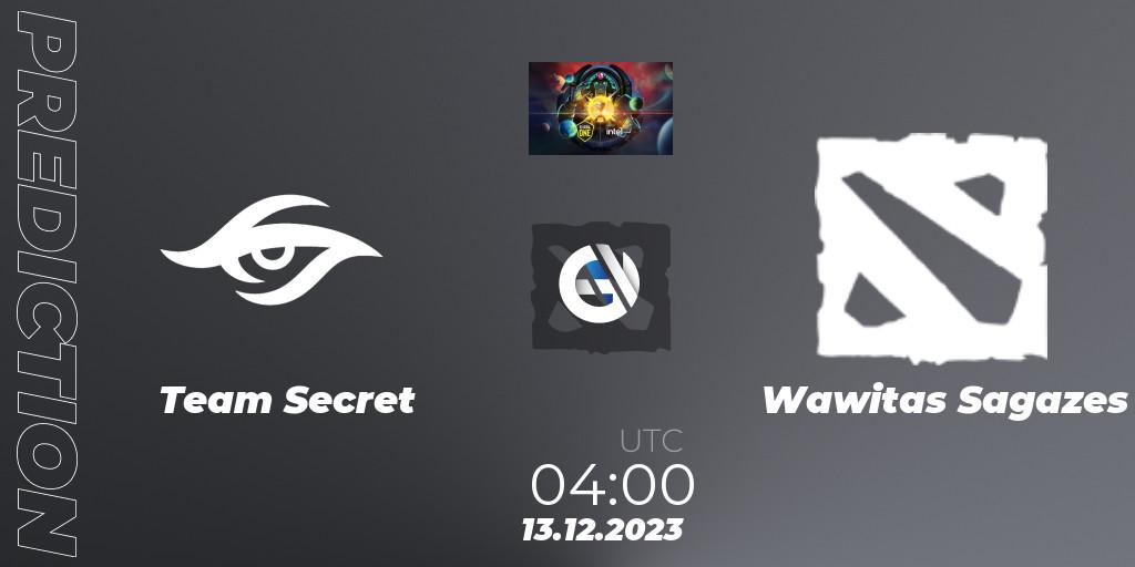 Prognose für das Spiel Team Secret VS Wawitas Sagazes. 13.12.2023 at 04:01. Dota 2 - ESL One - Kuala Lumpur 2023